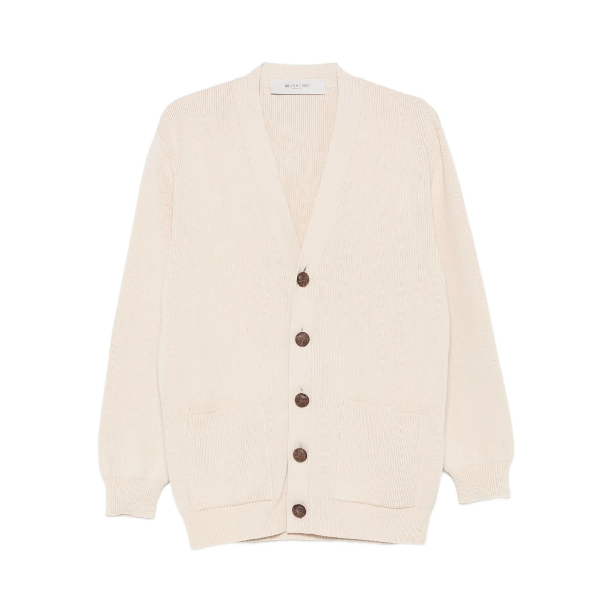 ribbed V-neck cardigan