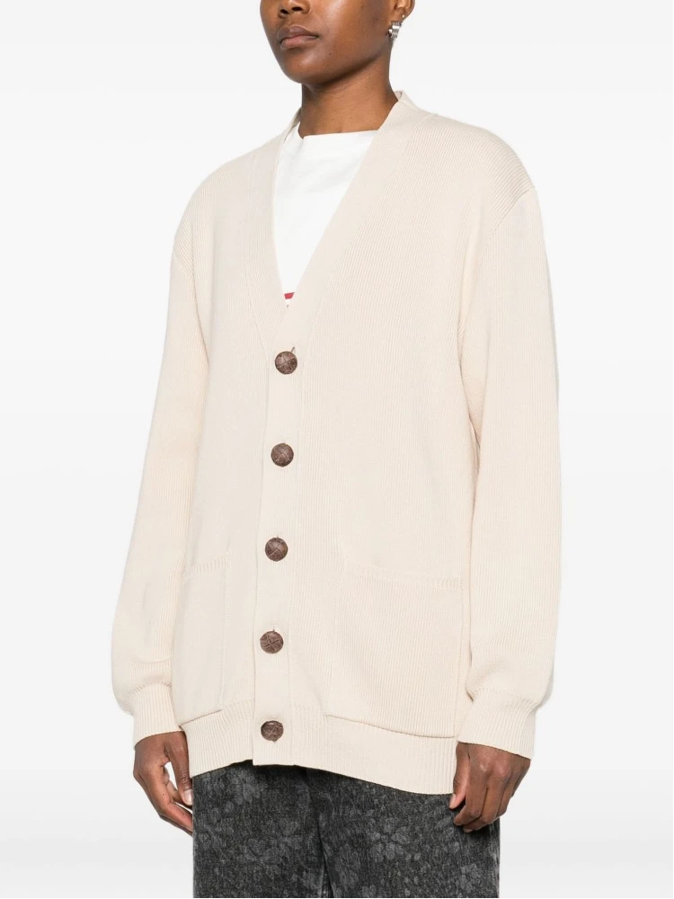 ribbed V-neck cardigan alternative