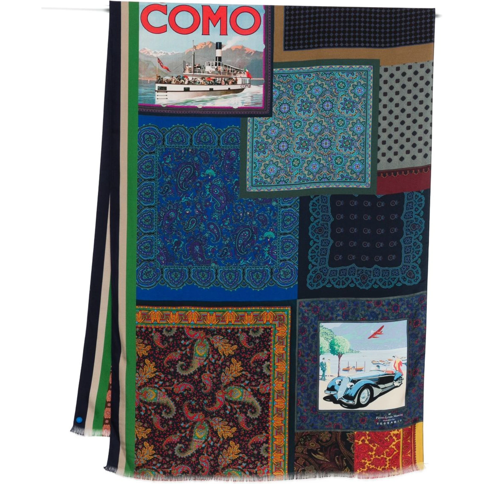 Lago Di Como Silk Printed Scarf In Multi