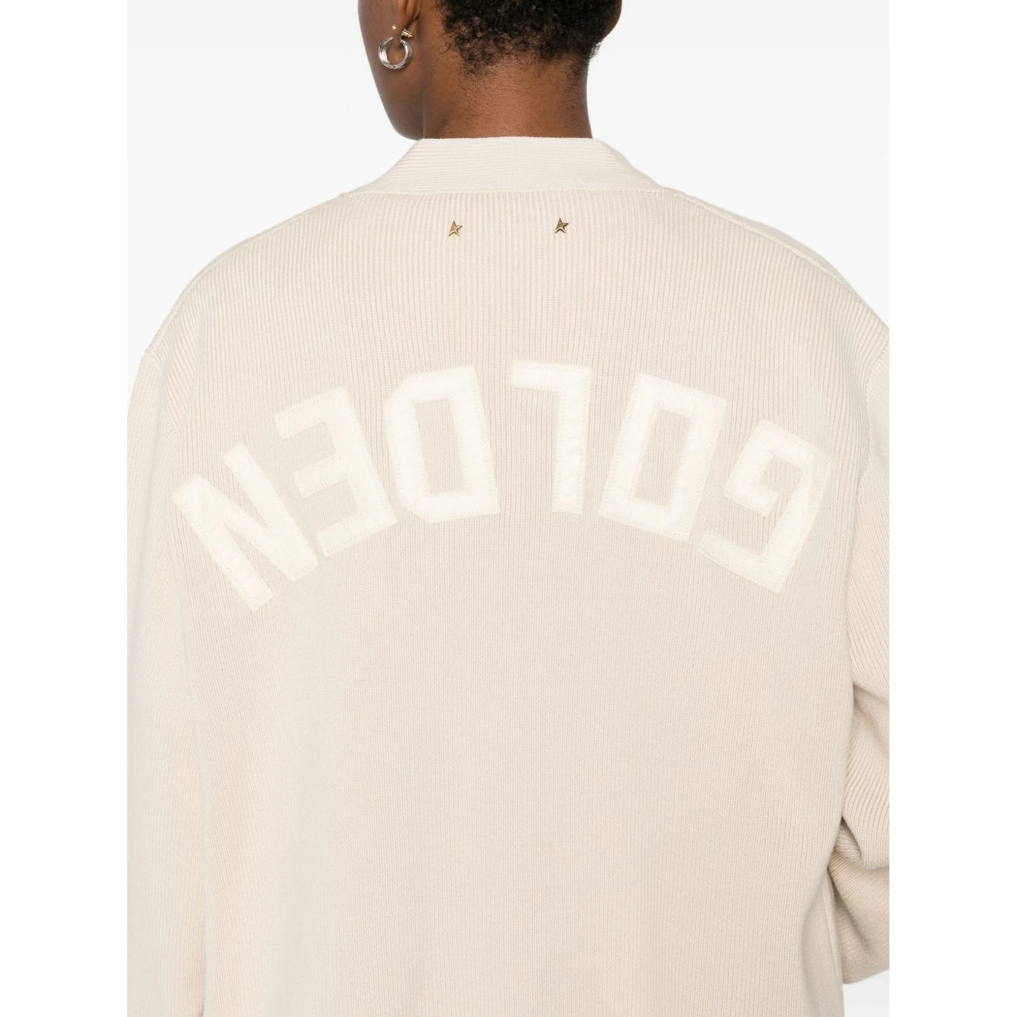 ribbed V-neck cardigan