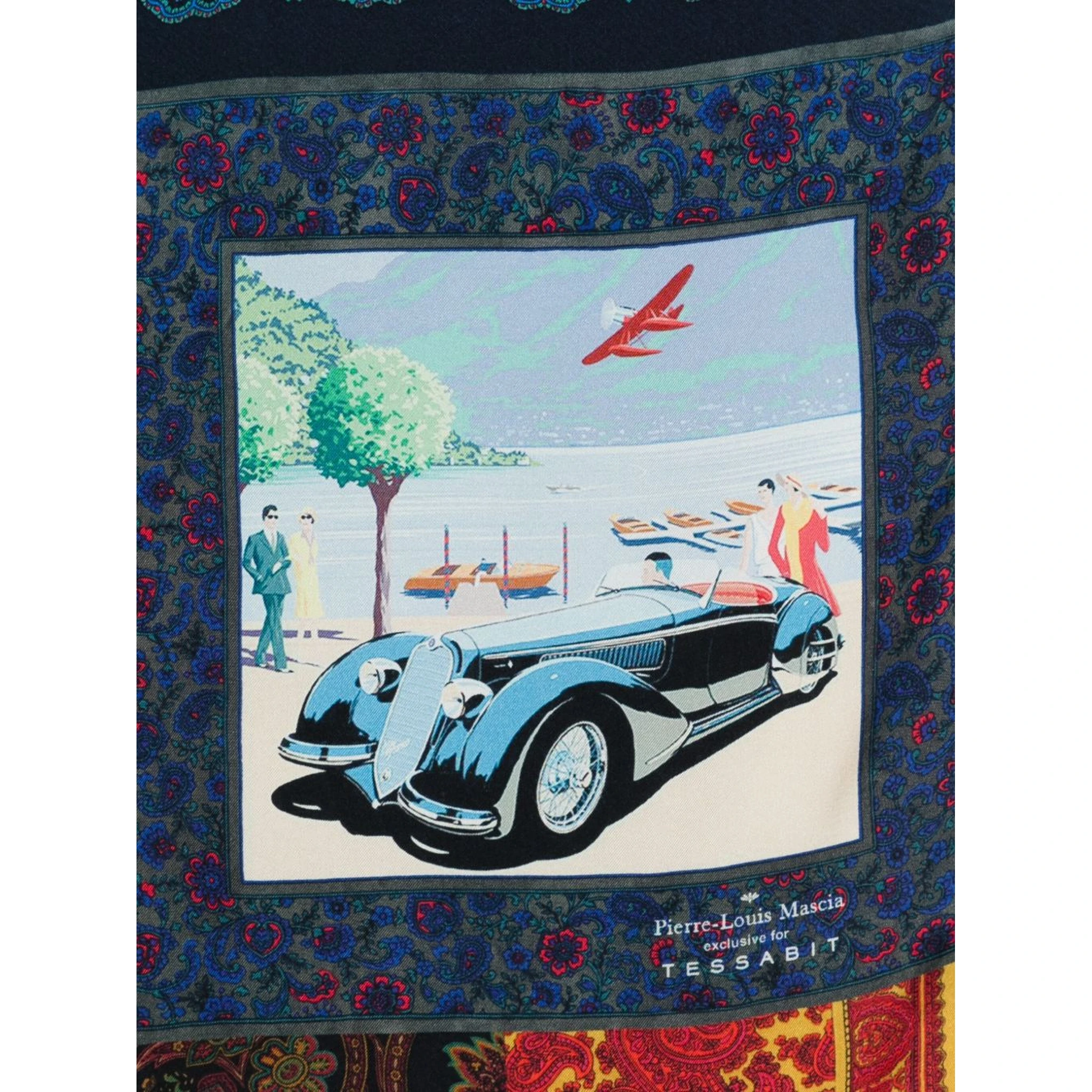 Lago Di Como Silk Printed Scarf In Multi