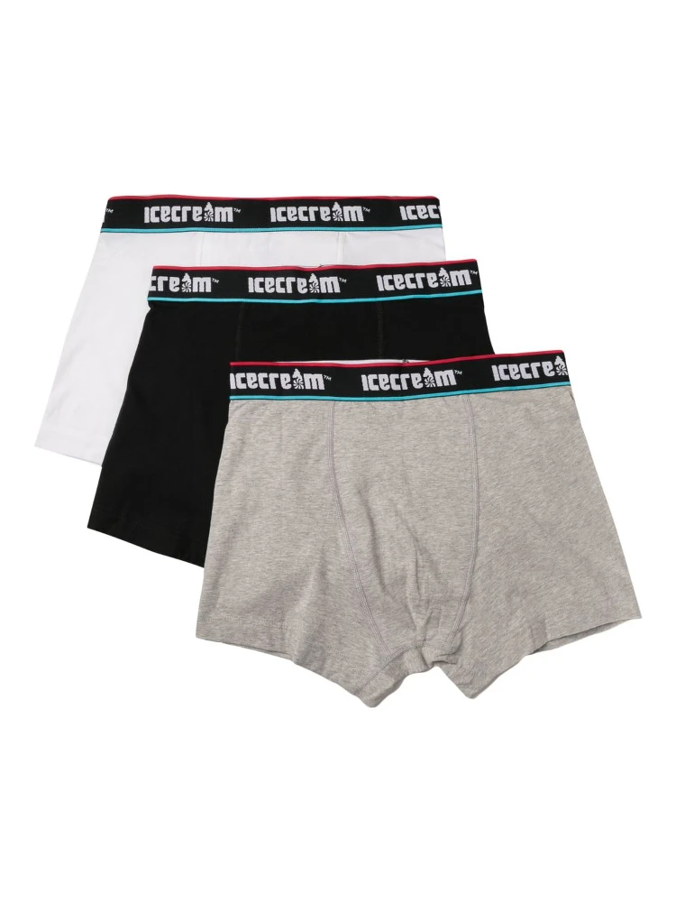 set-of-three logo-waistband boxers
