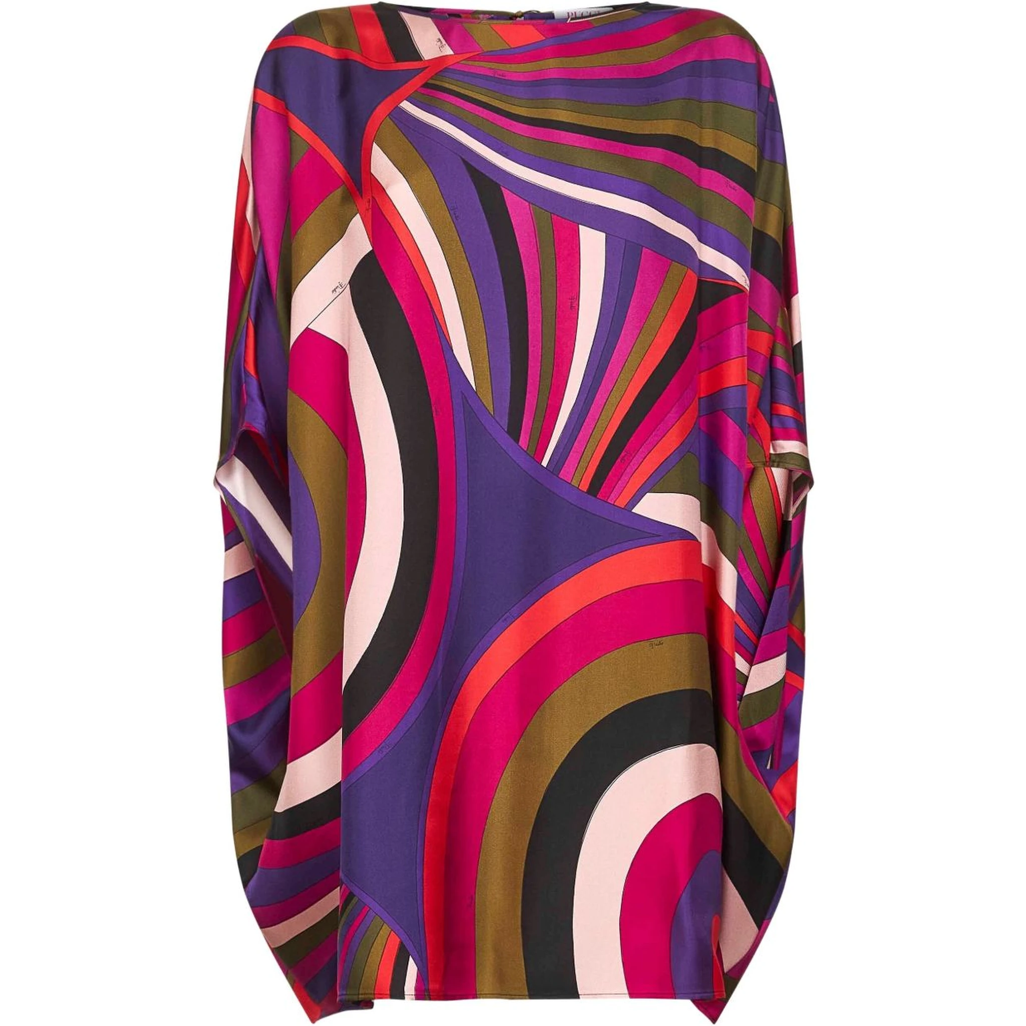 abstract-pattern print cape dress