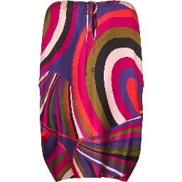 abstract-pattern print cape dress