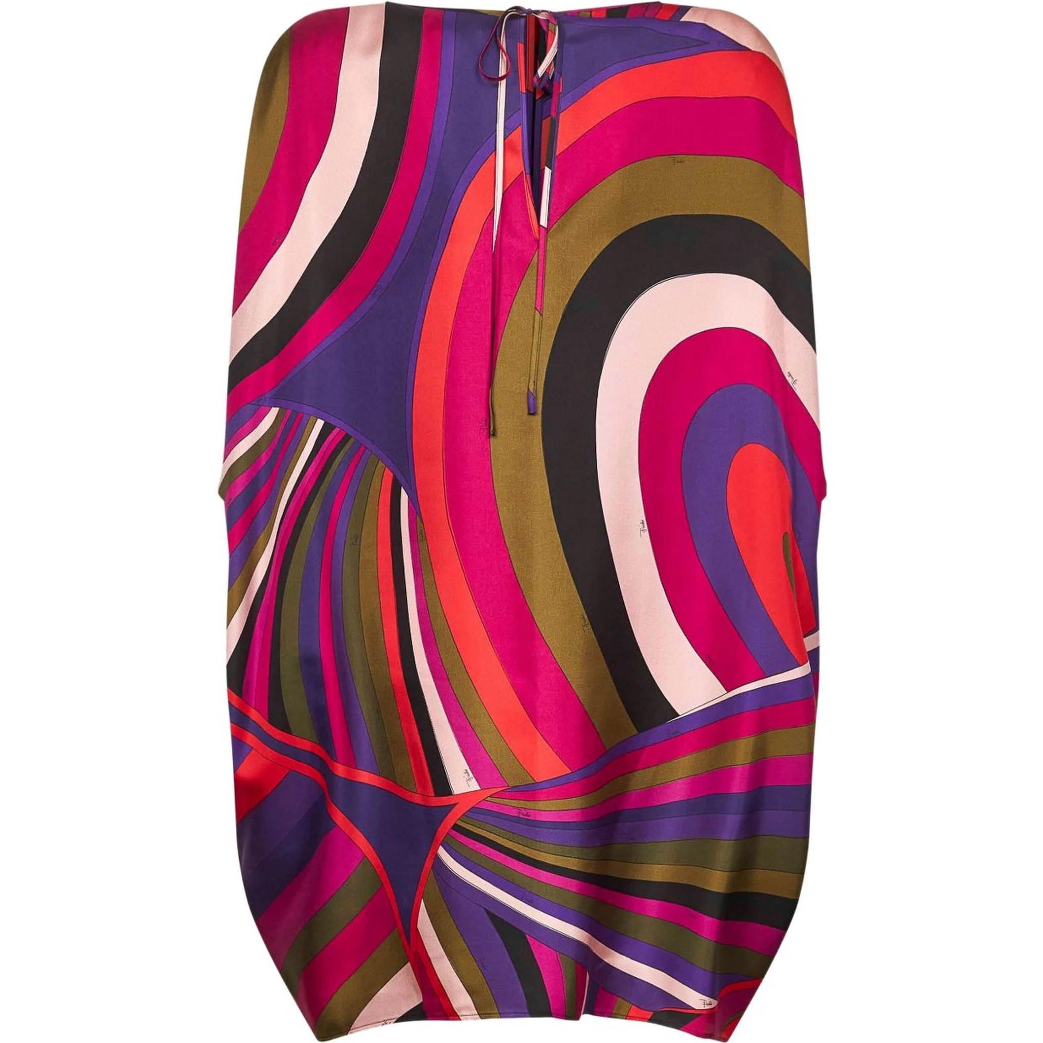 abstract-pattern print cape dress
