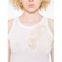 lace-embellished tank top