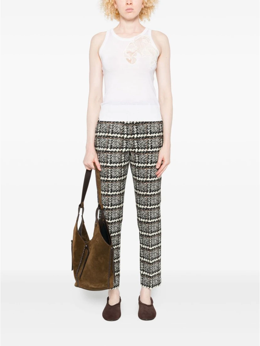 lace-embellished tank top