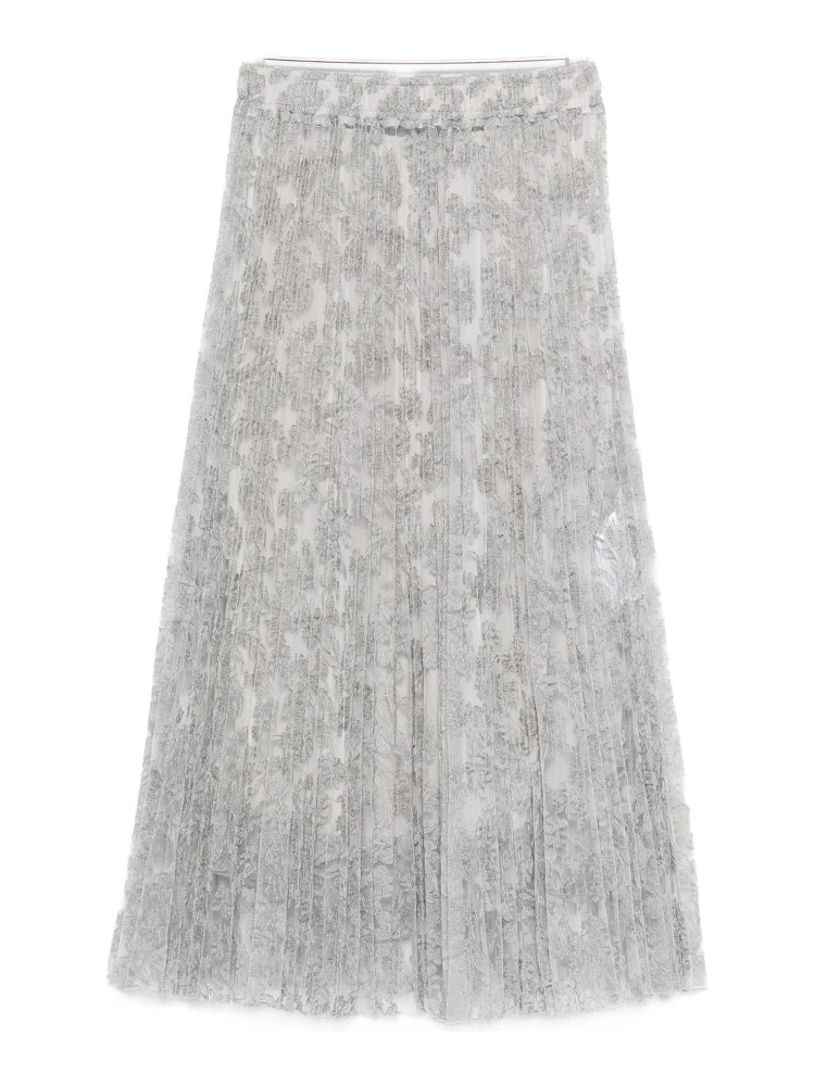 floral midi pleated skirt