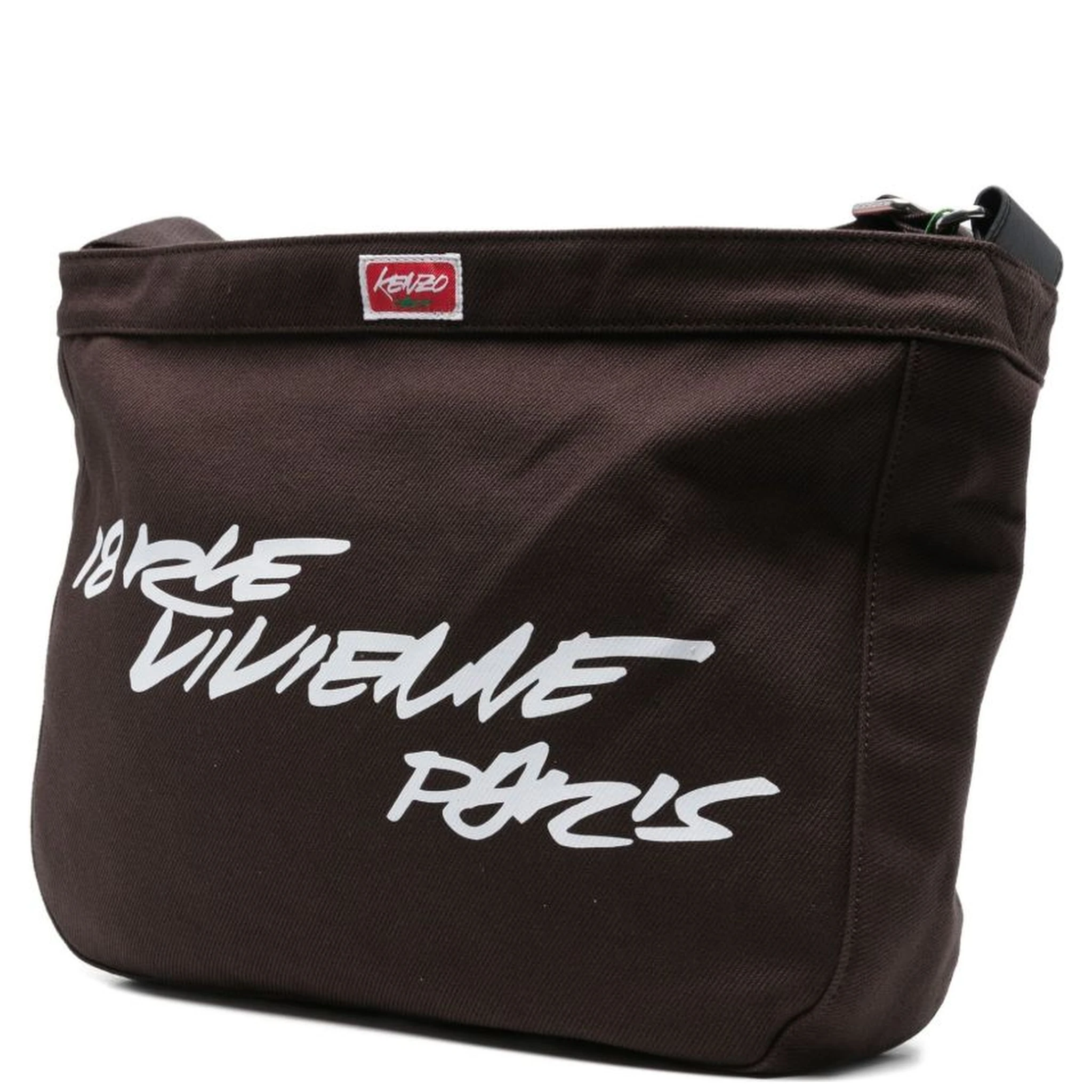 slogan-print shoulder bag