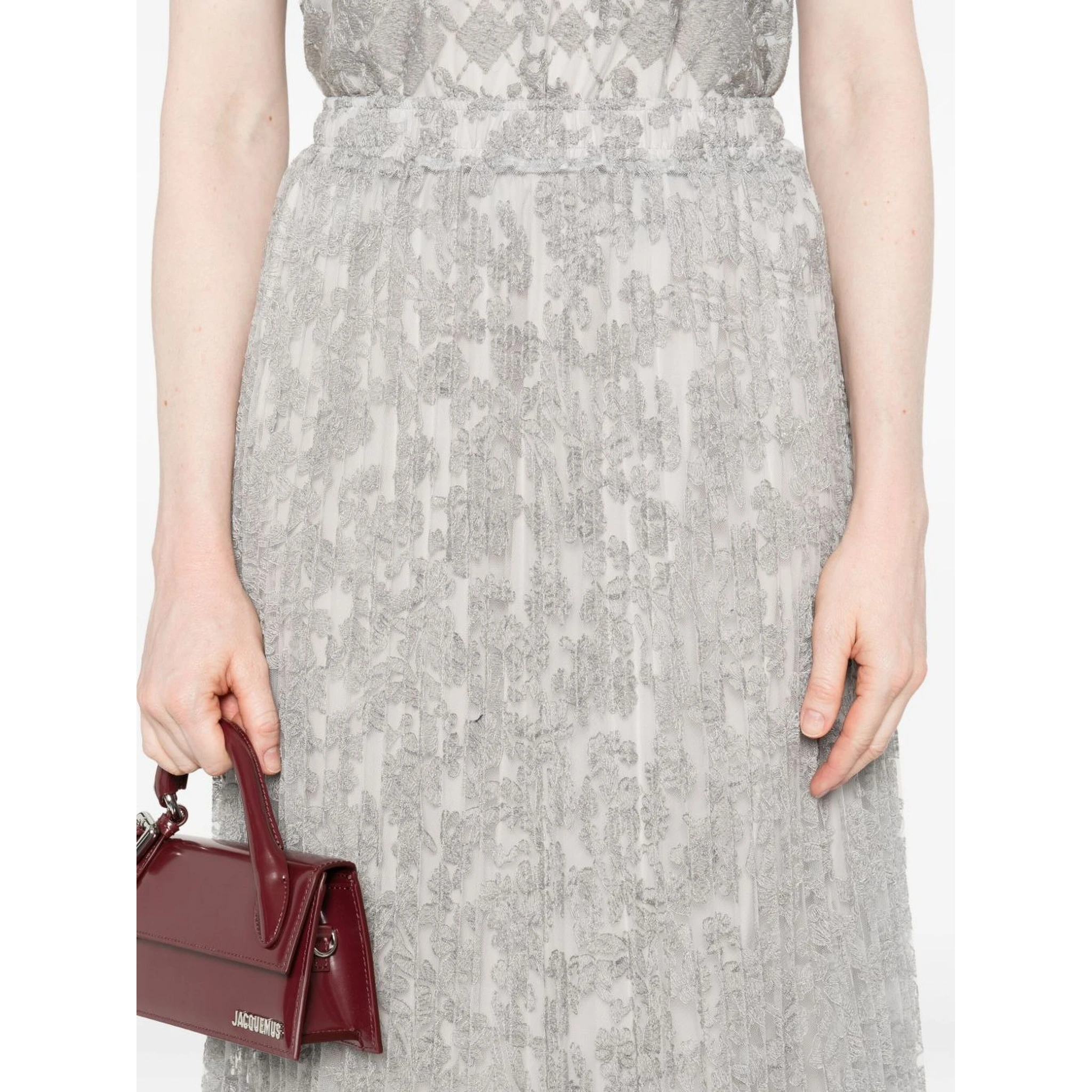 floral midi pleated skirt