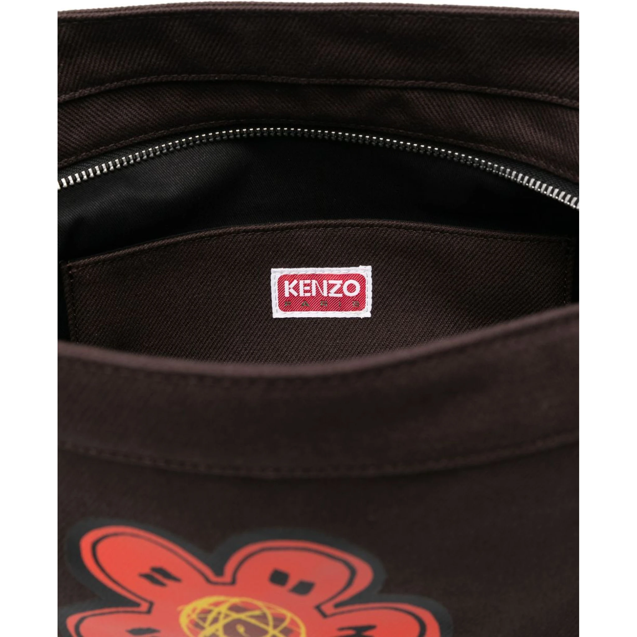 slogan-print shoulder bag