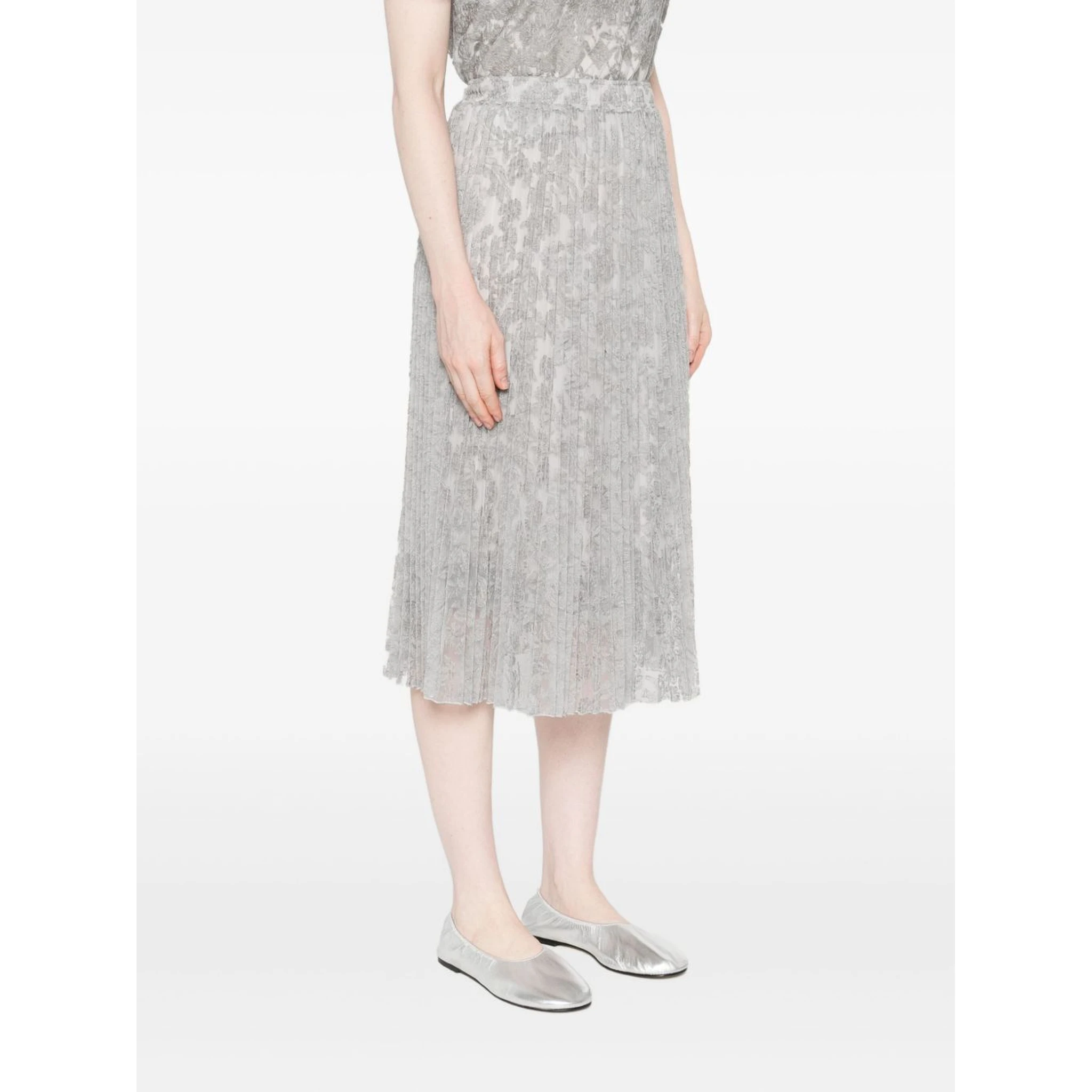 floral midi pleated skirt