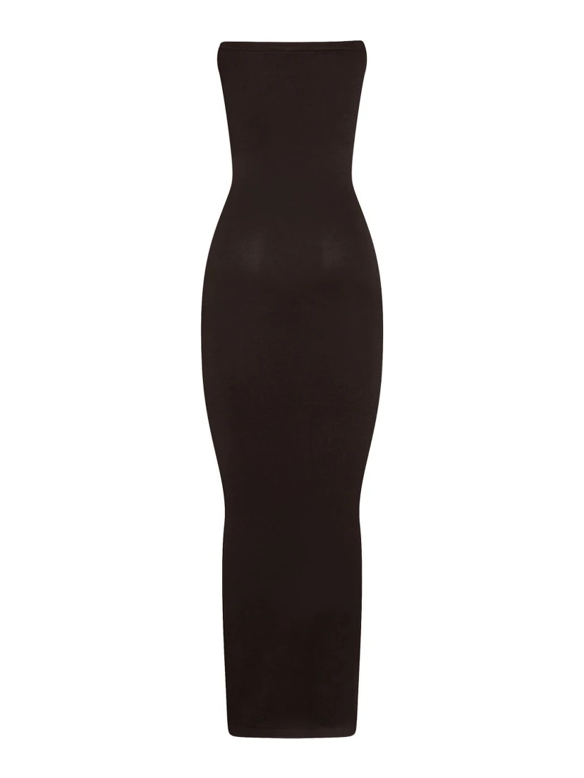 فستان ماكسي بدون حمالات