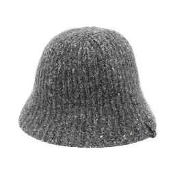 ribbed sequin-detail bucket hat
