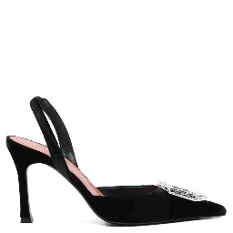 Amina Muaddi With Heel Black