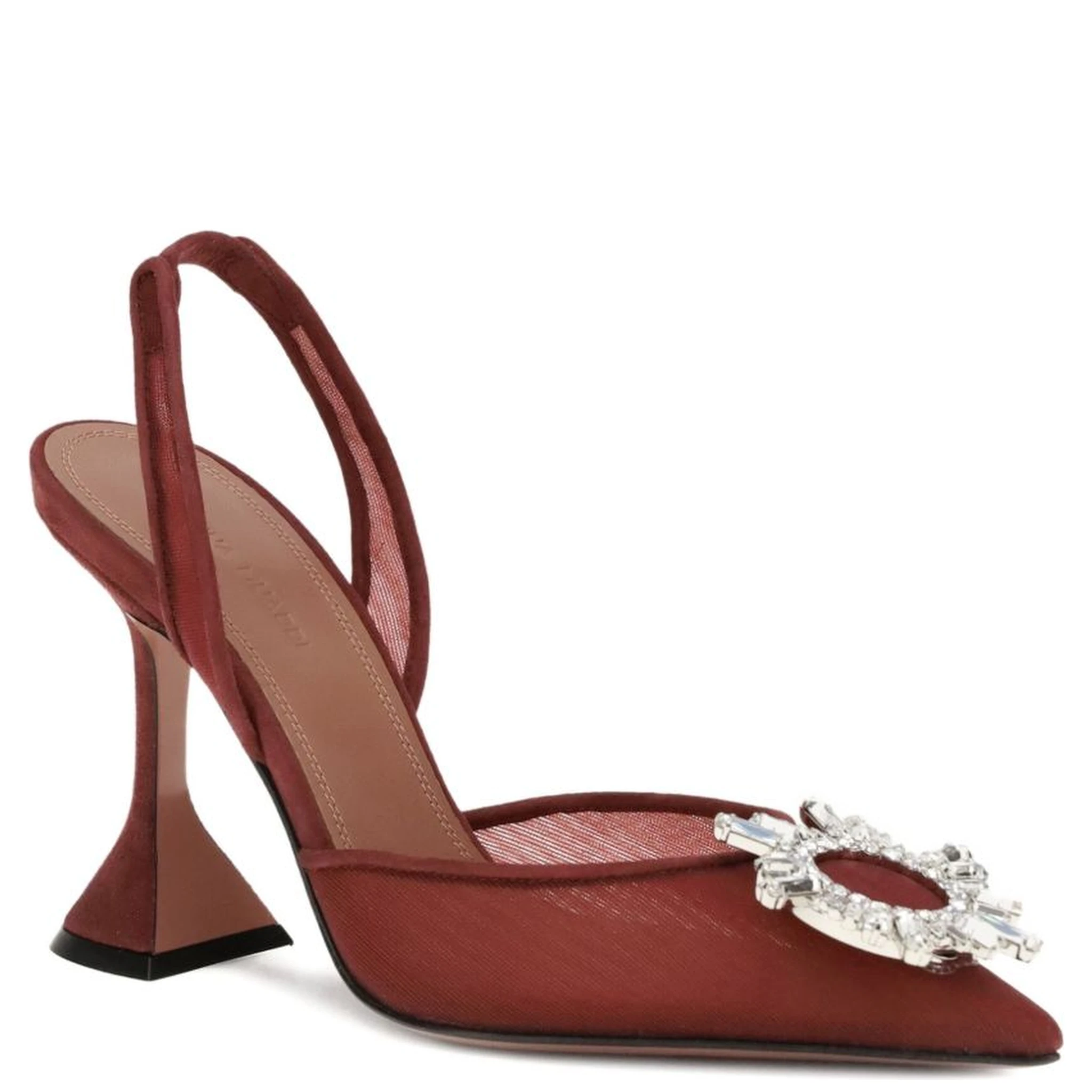 Amina Muaddi With Heel Bordeaux