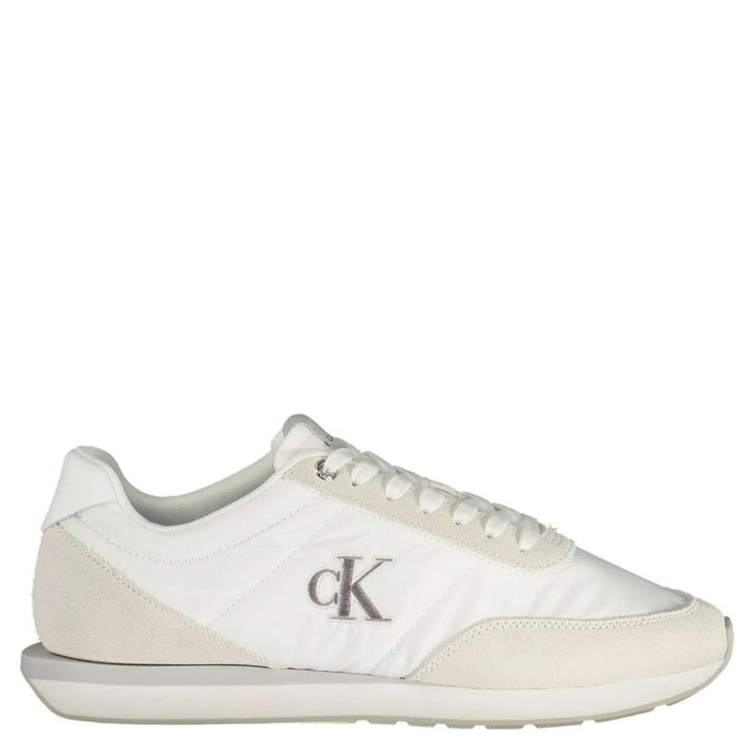 White Polyester Men Sneaker