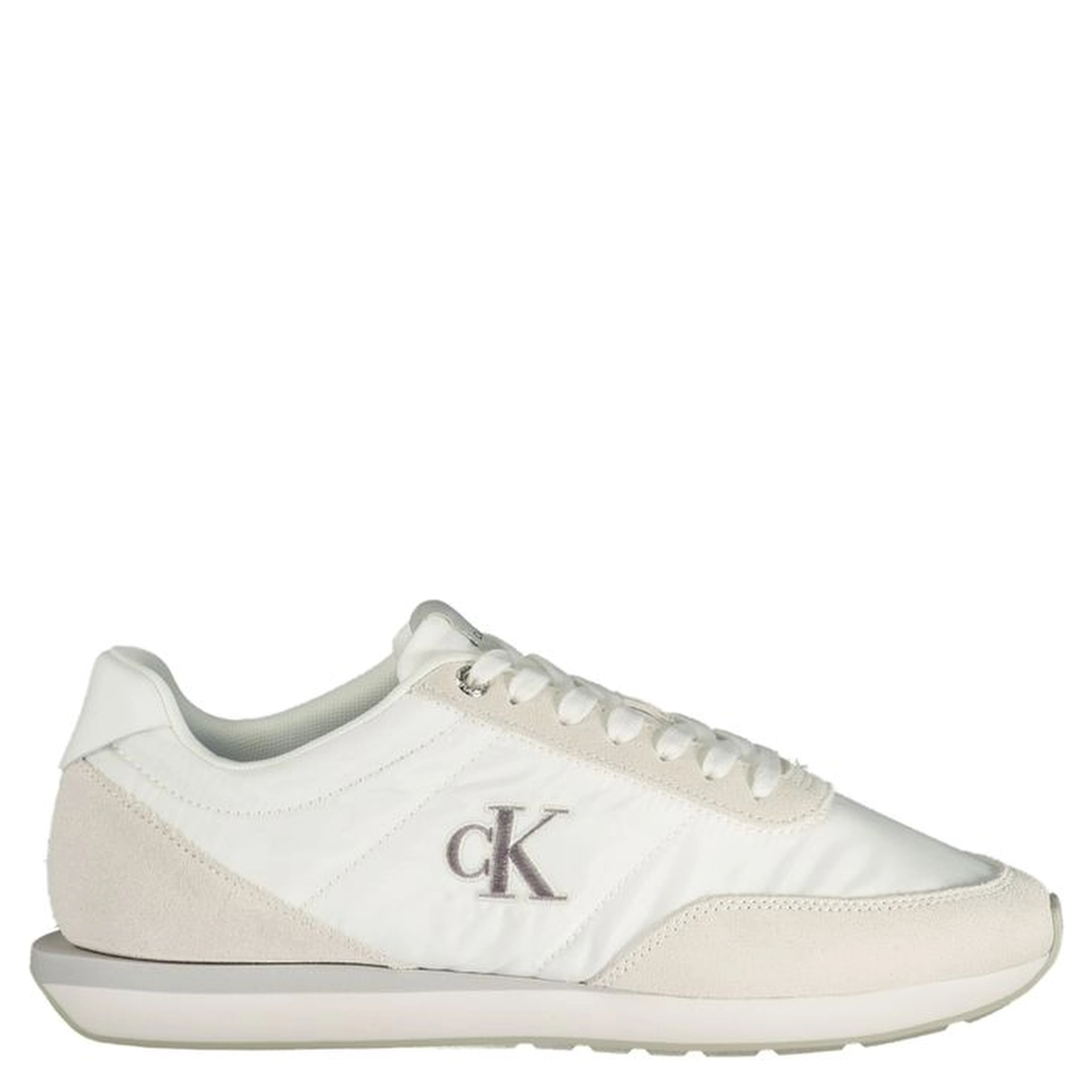 White Polyester Men Sneaker