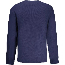 Blue Cotton Men Sweater