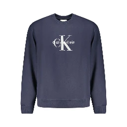 Blue Cotton Men Sweater