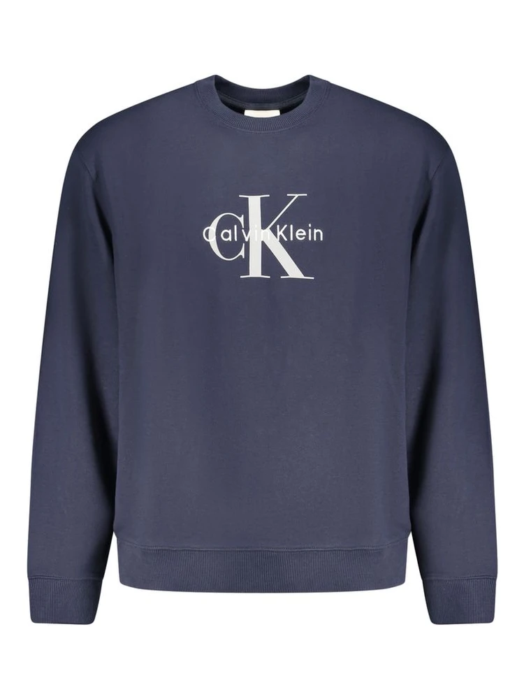 Blue Cotton Men Sweater