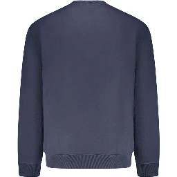 Blue Cotton Men Sweater