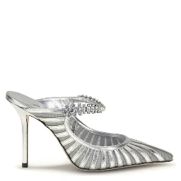 Silver Leather High Heel Pumps