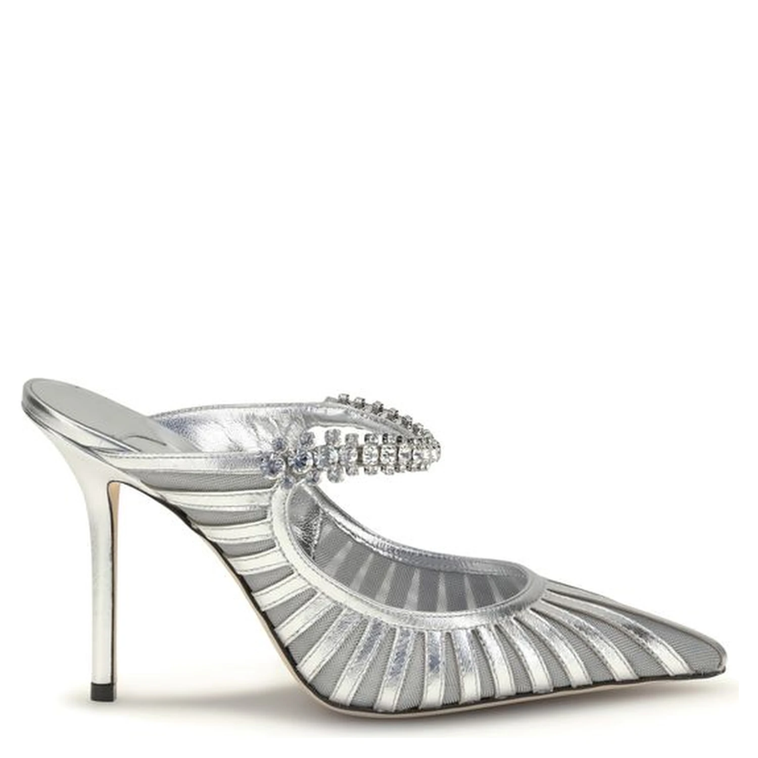 Silver Leather High Heel Pumps
