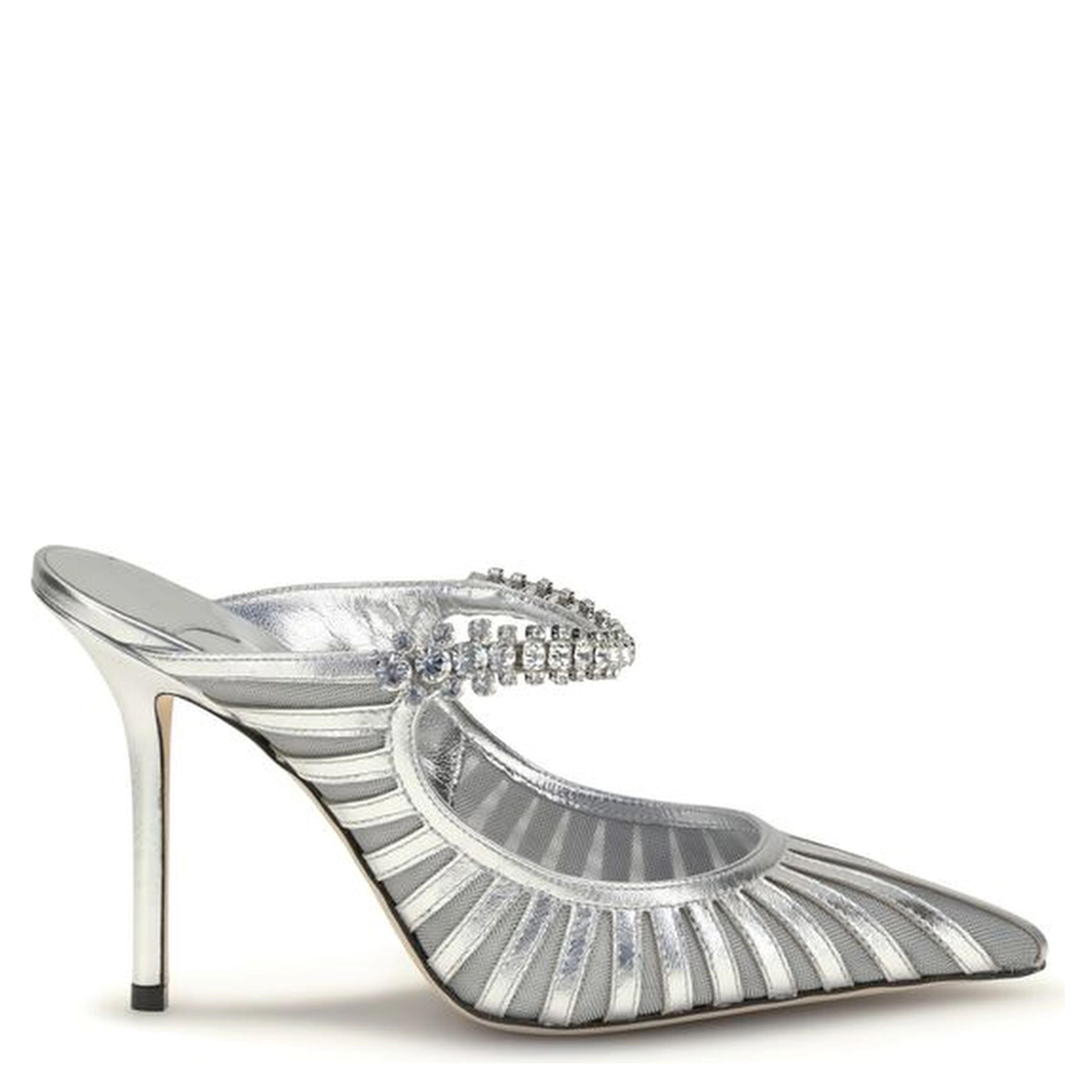 Silver Leather High Heel Pumps