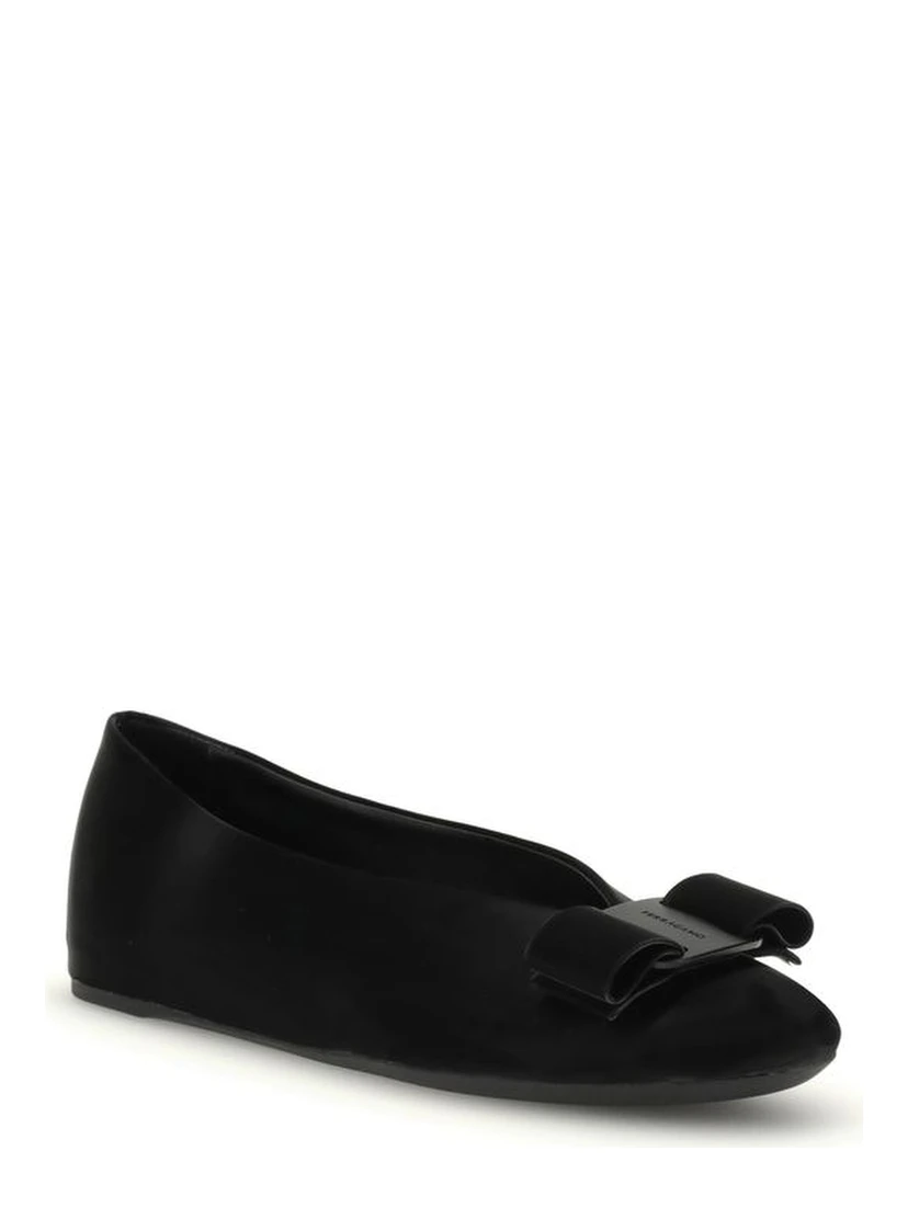 Black Calf Leather Bos Taurus Ballet Flats