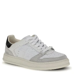 White Calf Leather Bos Taurus Low Top Sneakers