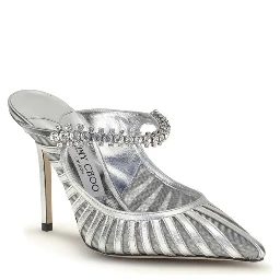 Silver Leather High Heel Pumps