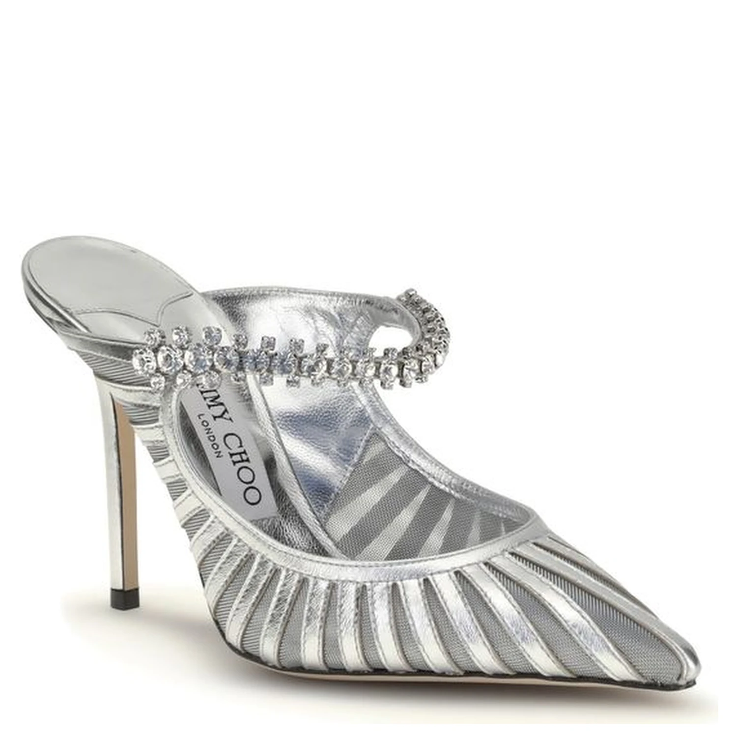 Silver Leather High Heel Pumps
