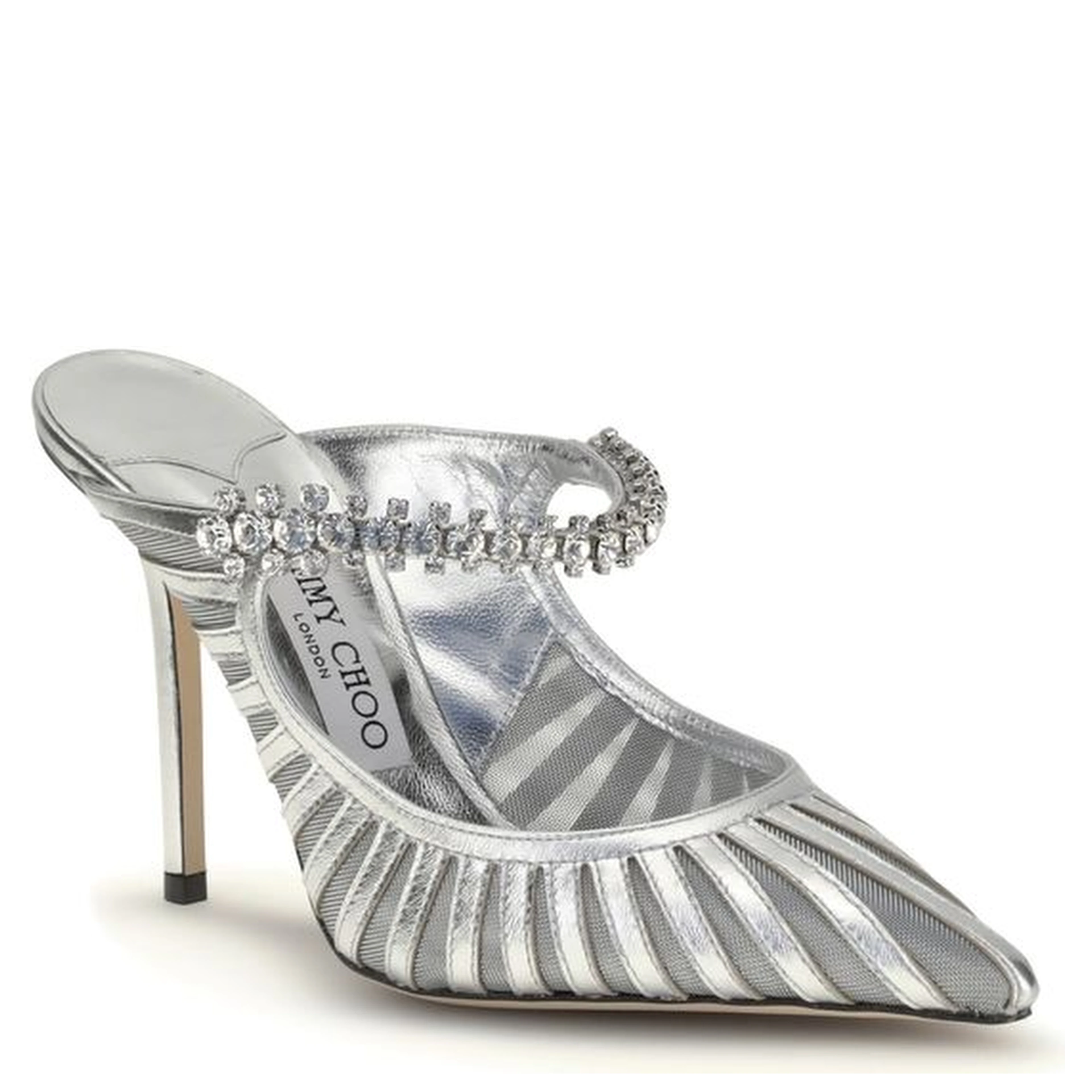 Silver Leather High Heel Pumps