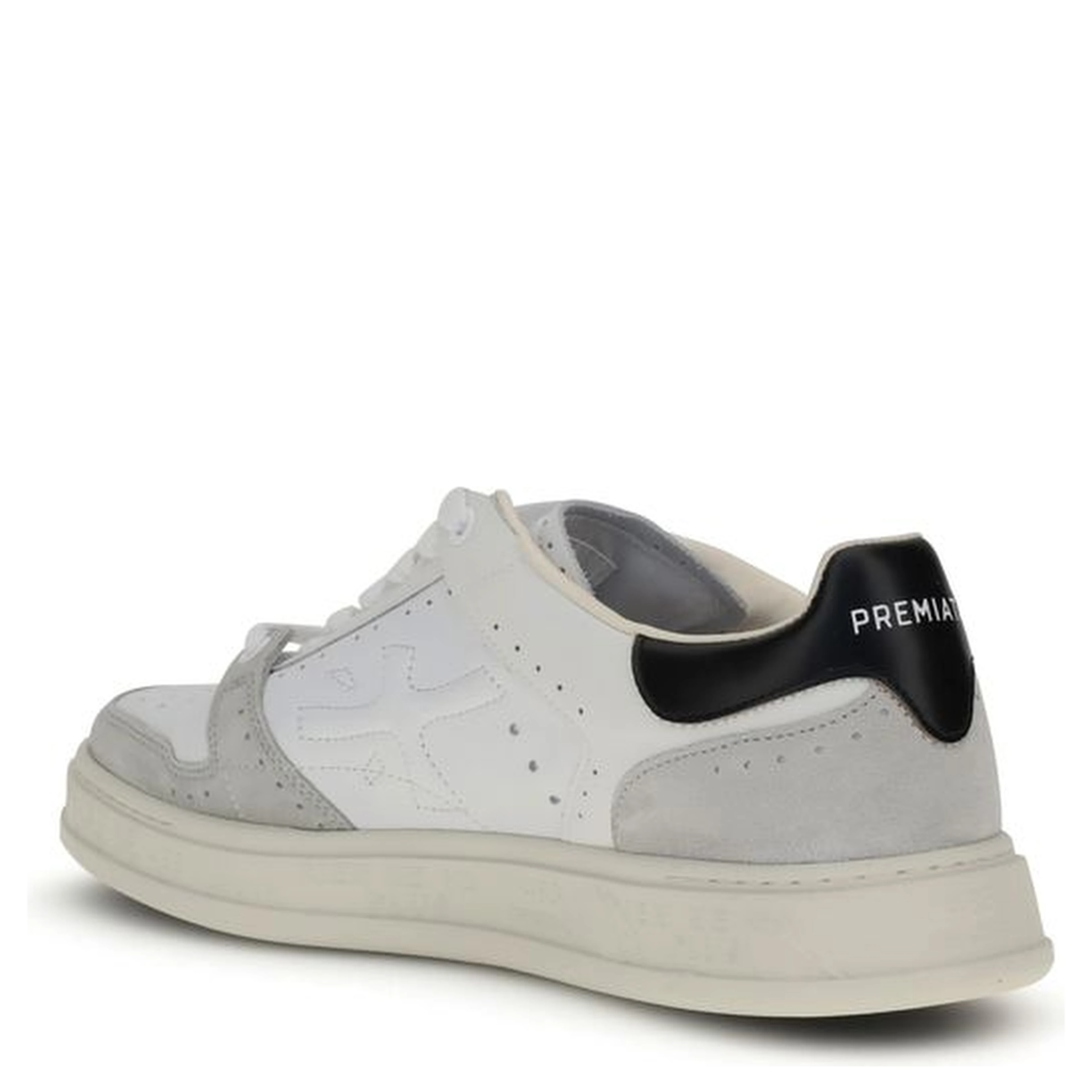 White Calf Leather Bos Taurus Low Top Sneakers