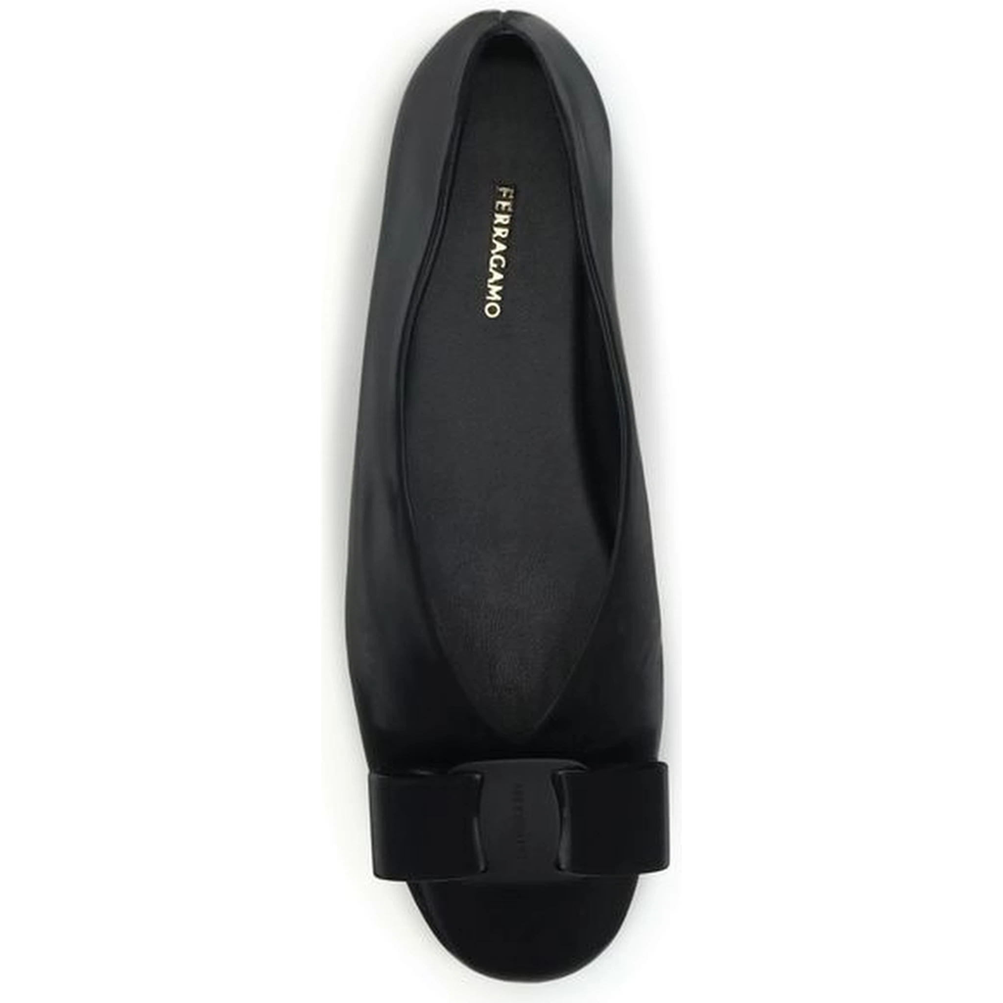 Black Calf Leather Bos Taurus Ballet Flats