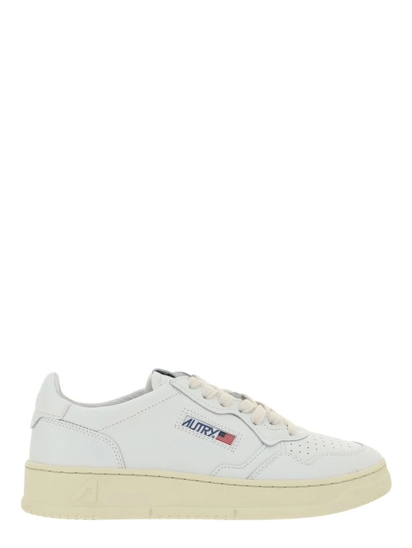 White Calf Leather Bos Taurus Low Top Sneakers