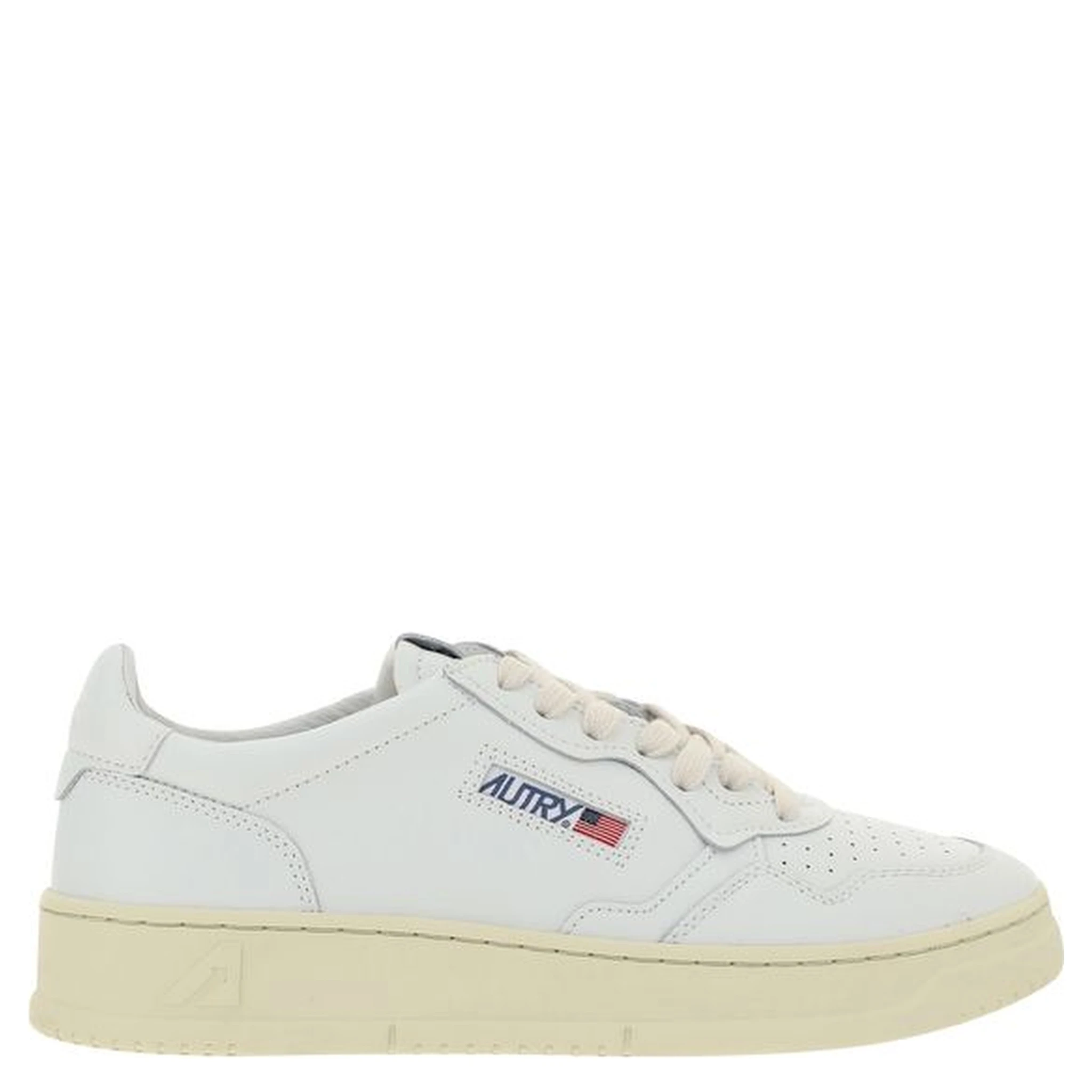 White Calf Leather Bos Taurus Low Top Sneakers