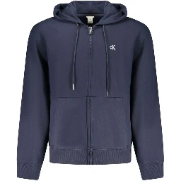 Blue Cotton Men Sweater