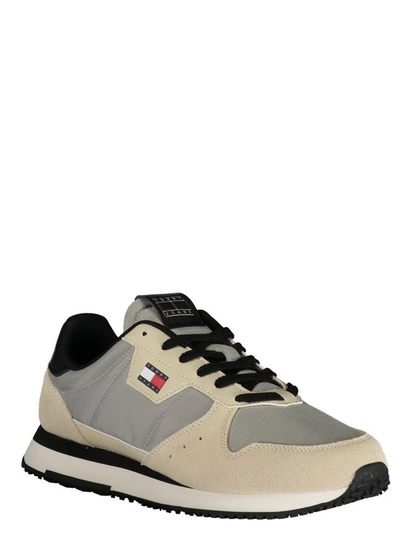 Gray Leather Men Sneaker