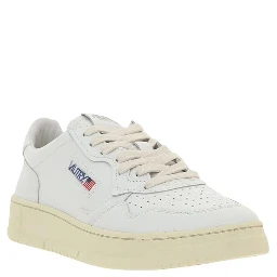 White Calf Leather Bos Taurus Low Top Sneakers