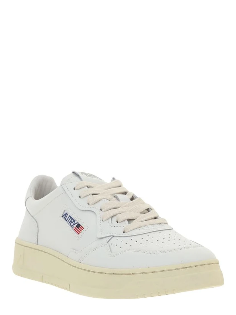 White Calf Leather Bos Taurus Low Top Sneakers
