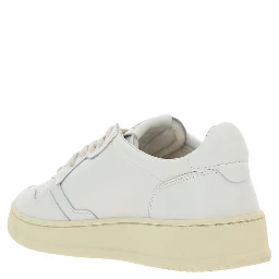 White Calf Leather Bos Taurus Low Top Sneakers
