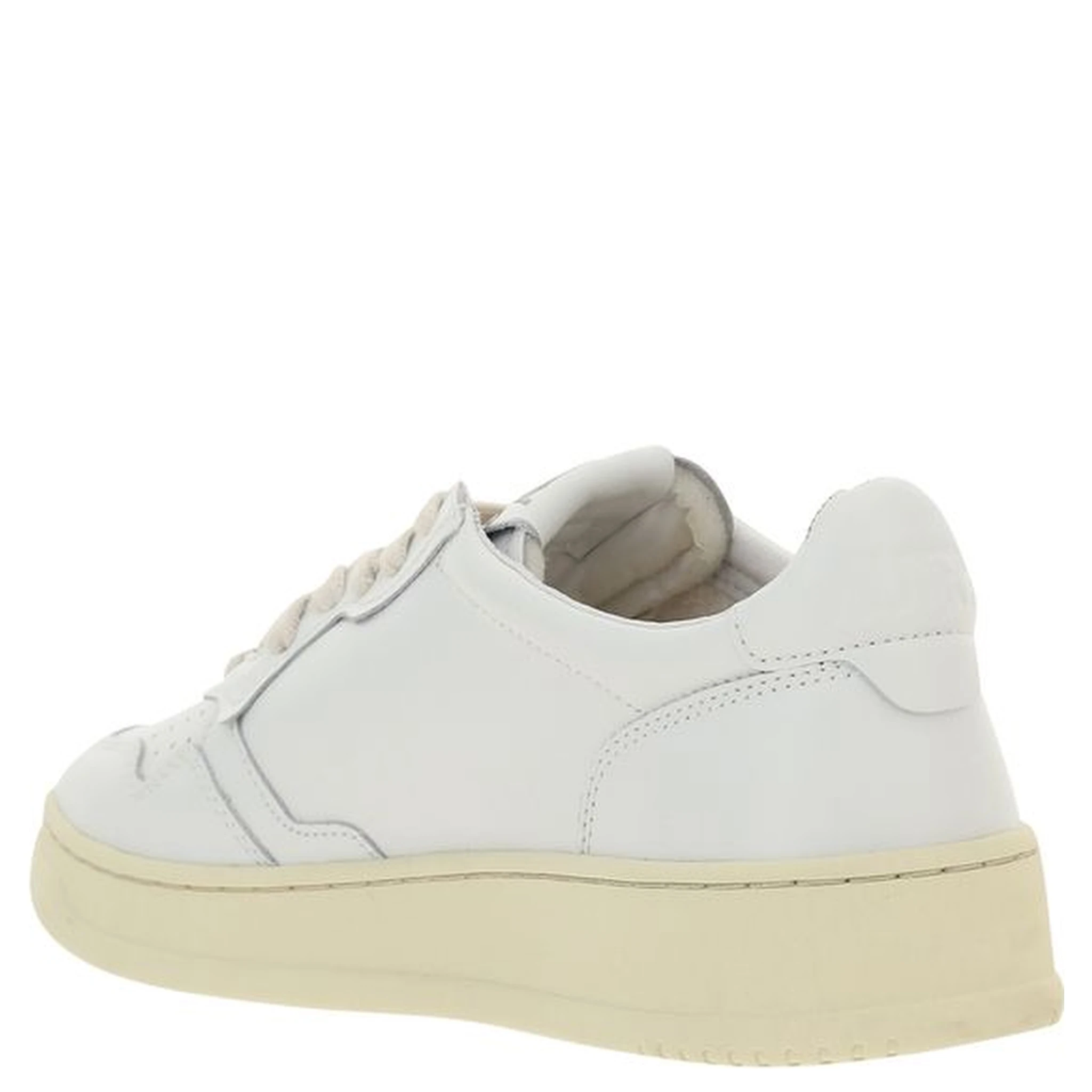 White Calf Leather Bos Taurus Low Top Sneakers
