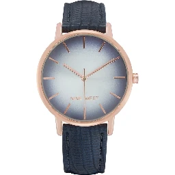 ساعة يد رسمية من الجلد الأزرق