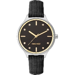 Black Leather Dress Watch