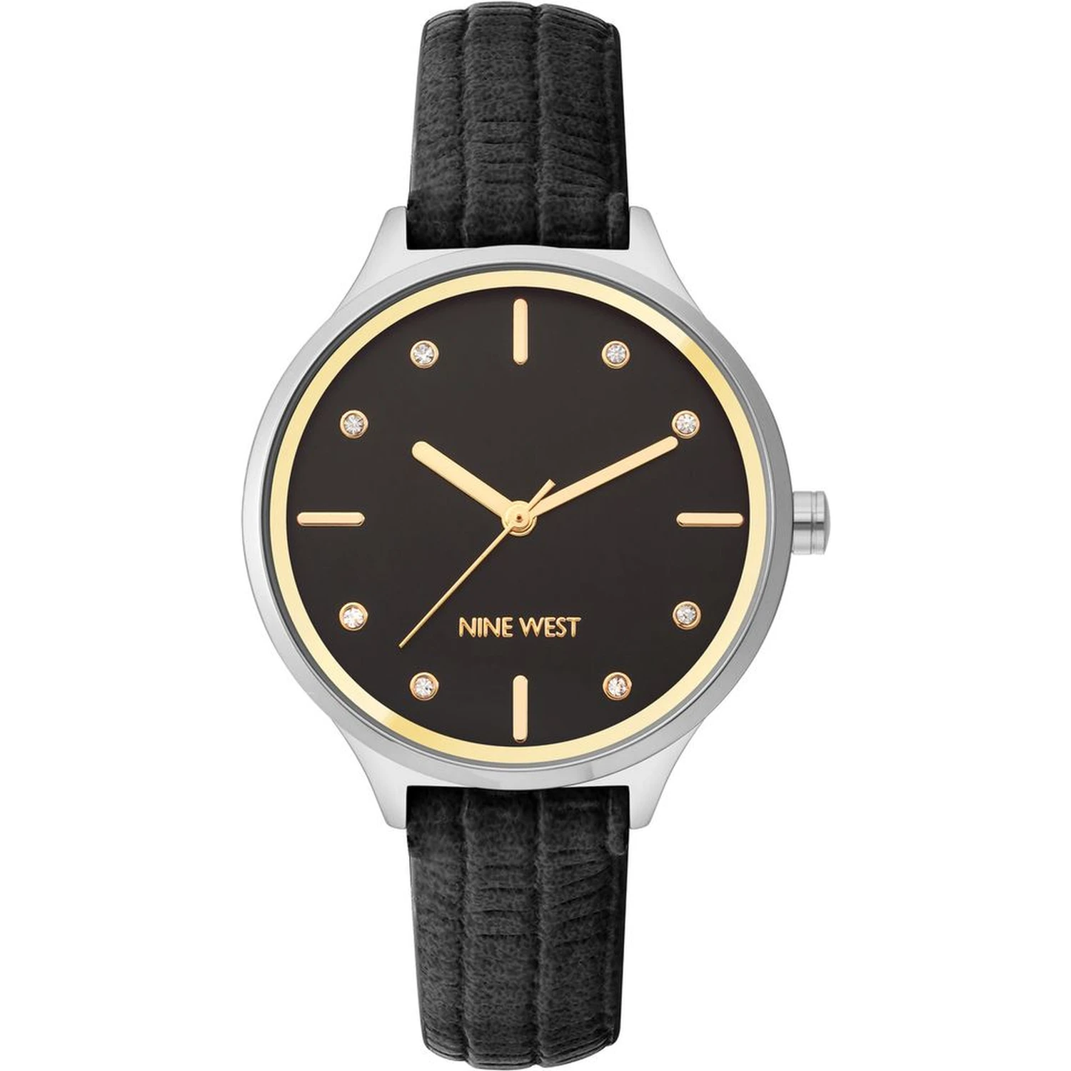 Black Leather Dress Watch