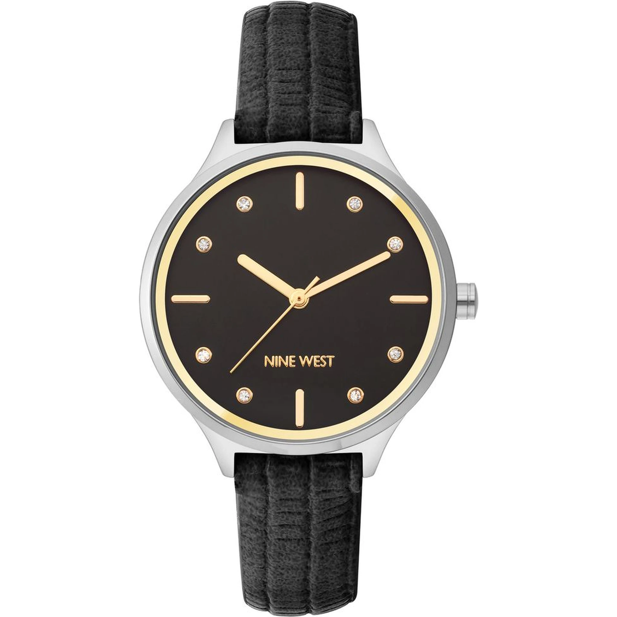 Black Leather Dress Watch