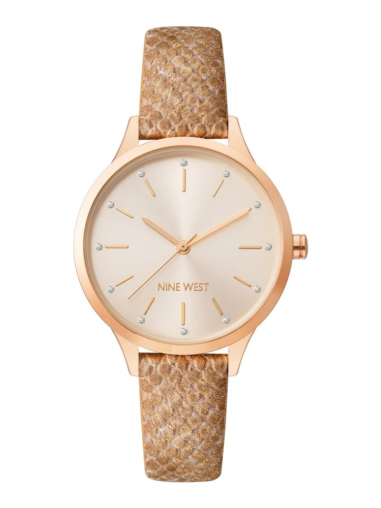 Multicolor Leather Dress Watch