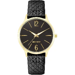 ساعة يد رسمية من الجلد الأسود